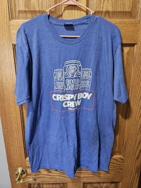 Bud Light Blue 'Crispy Boy Crew' Graphic Tee XL